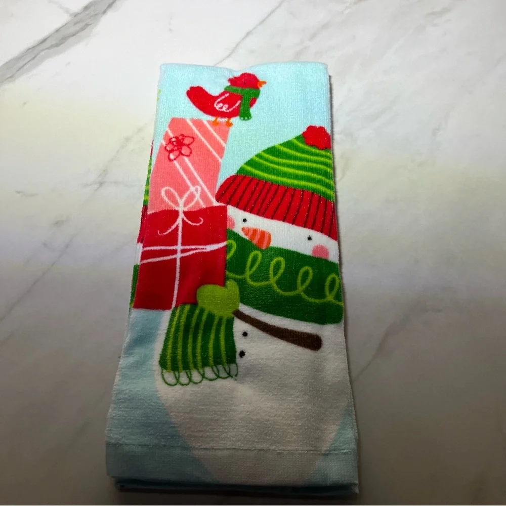 2 PACK KITCHEN TOWELS SNOWMAN X-DECORATION